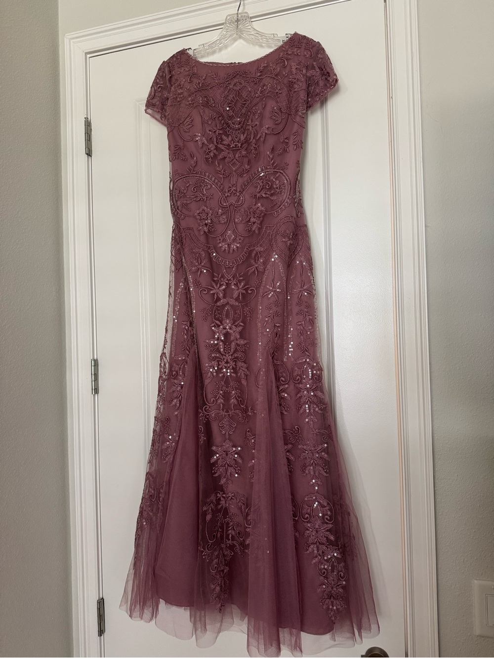 JJs House Viveca Desert Rose Lace Ankle Length Dress - Picture 4 of 5